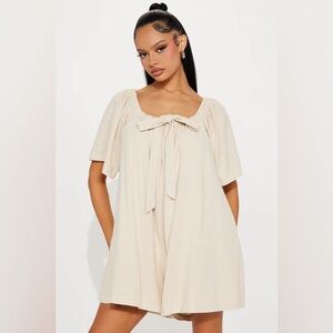 Fashion Nova NWT Bailey Linen Romper Size L